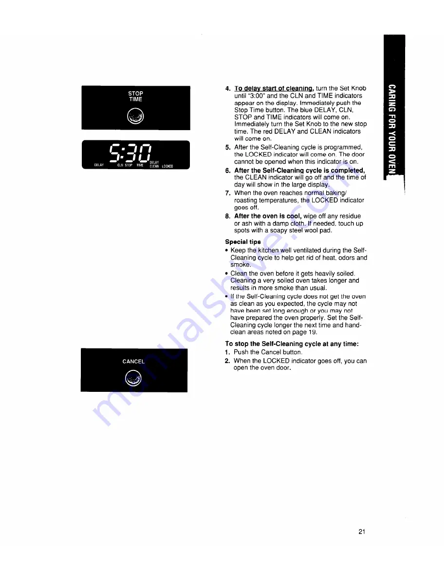 Whirlpool SB160PEX Use & Care Manual Download Page 21