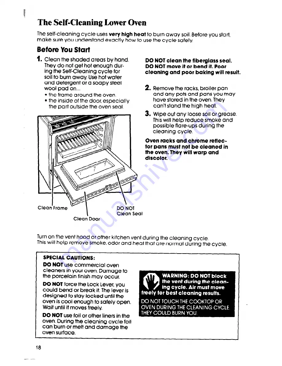 Whirlpool SE960PEP Use & Care Manual Download Page 18