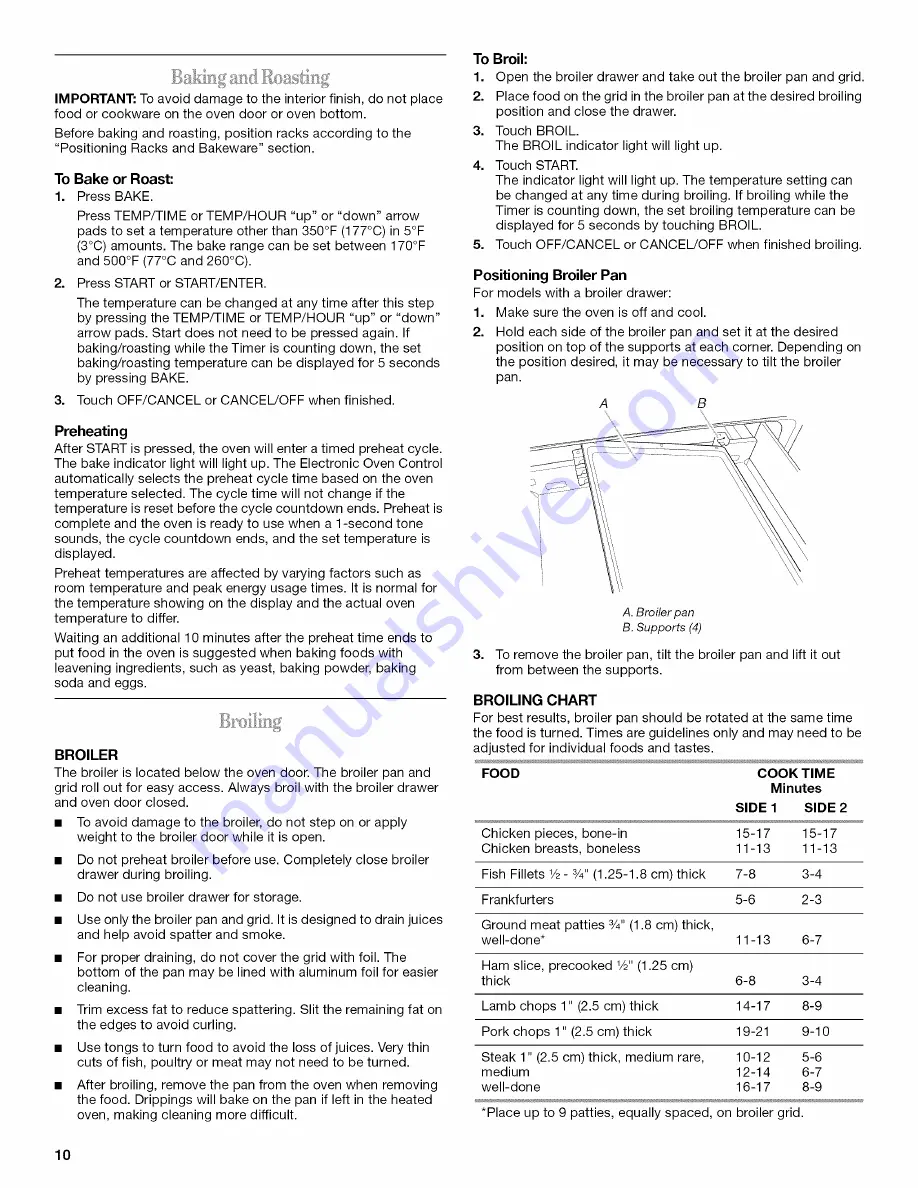 Whirlpool SF216LXSM2 Скачать руководство пользователя страница 10