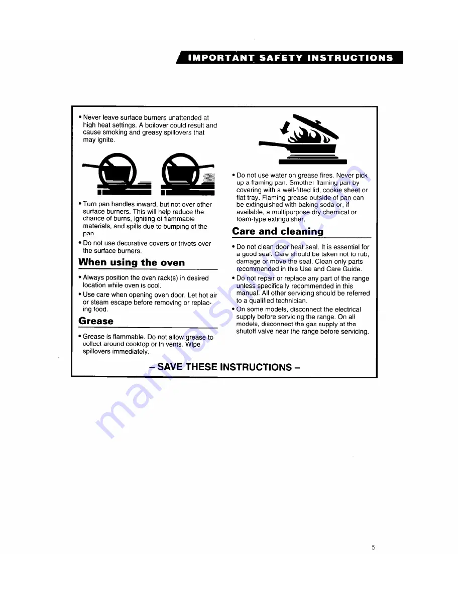 Whirlpool SF302PSY Use & Care Manual Download Page 5