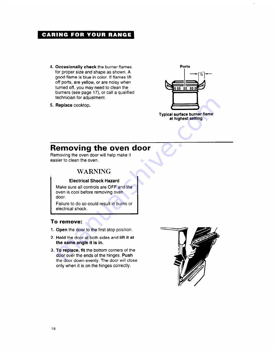 Whirlpool SF312PEW Use And Care Manual Download Page 18