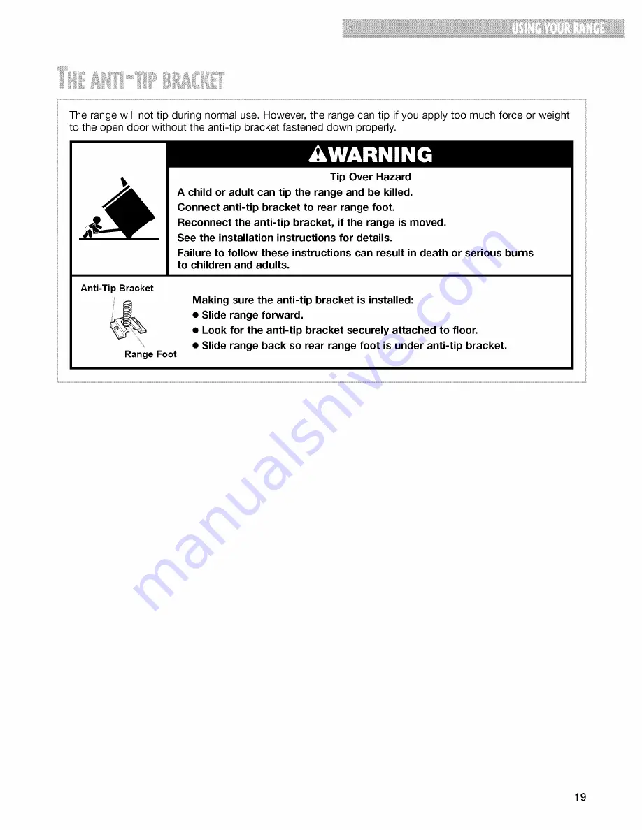 Whirlpool SF315PEG Use & Care Manual Download Page 19