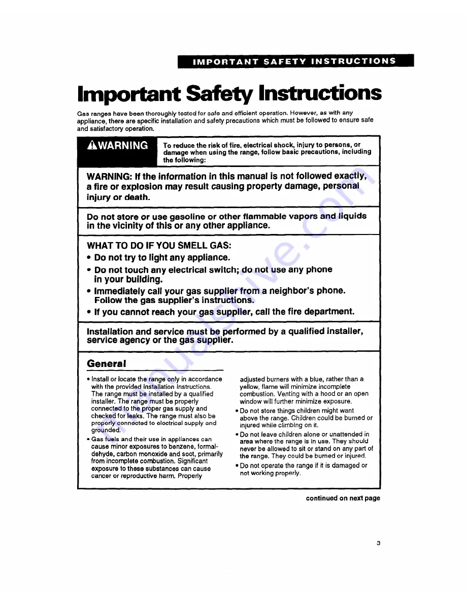 Whirlpool SF317PCY Use And Care Manual Download Page 3