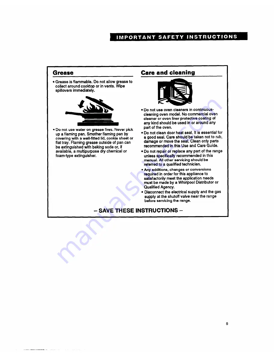 Whirlpool SF317PCY Use And Care Manual Download Page 5