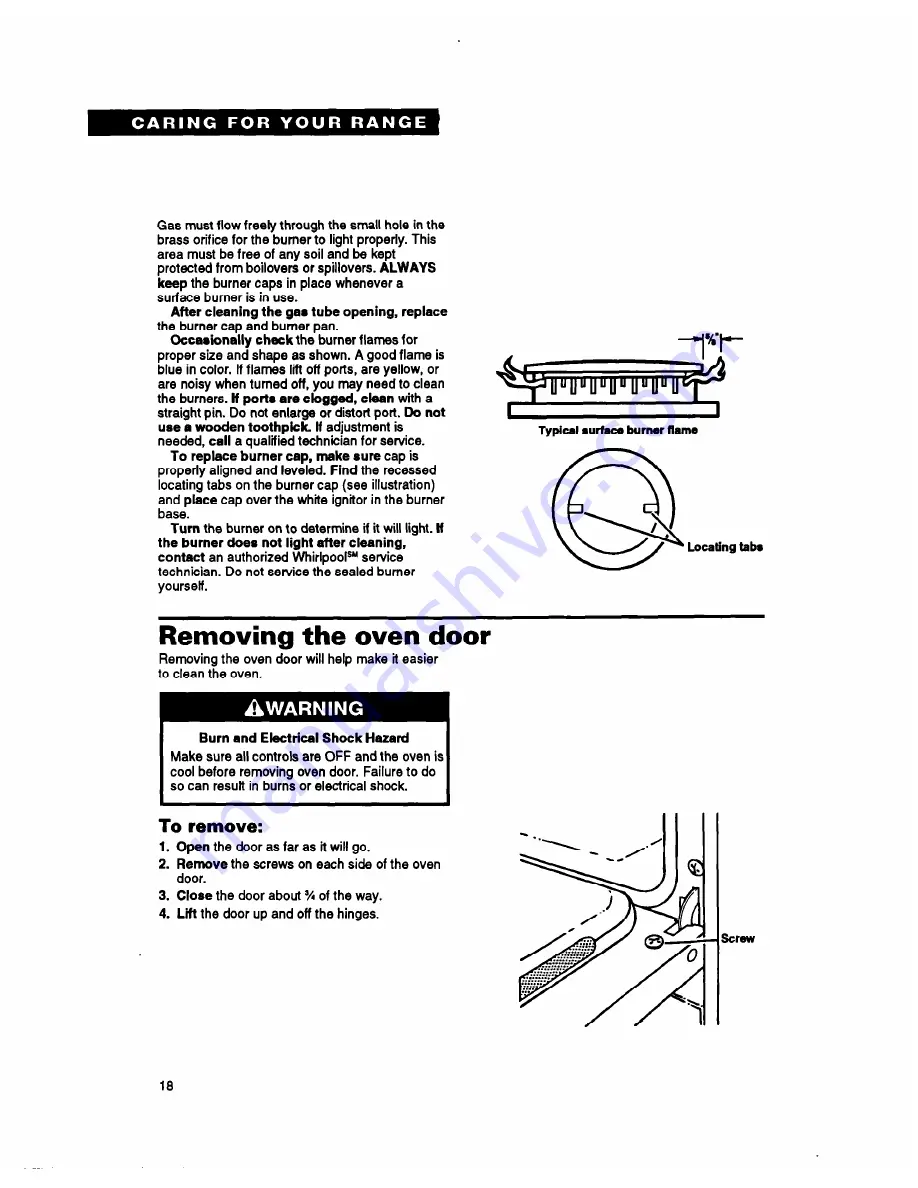 Whirlpool SF317PCY Use And Care Manual Download Page 18