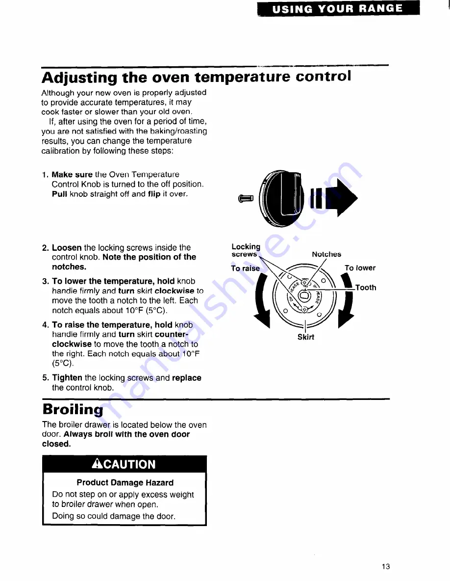 Whirlpool SF318PEW Use And Care Manual Download Page 13