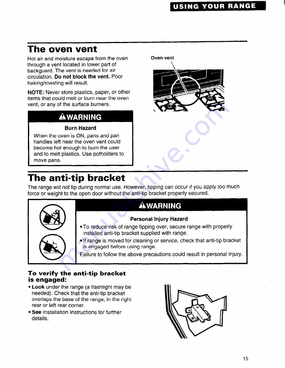 Whirlpool SF318PEW Use And Care Manual Download Page 15