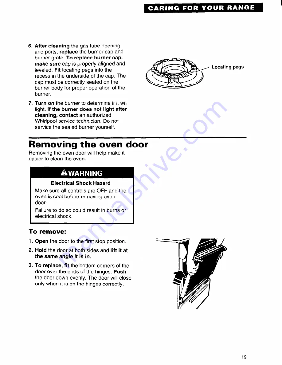 Whirlpool SF318PEW Use And Care Manual Download Page 19