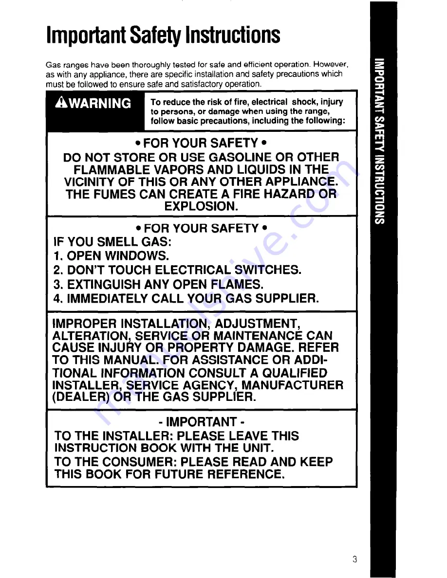 Whirlpool SF375PEW Use And Care Manual Download Page 3