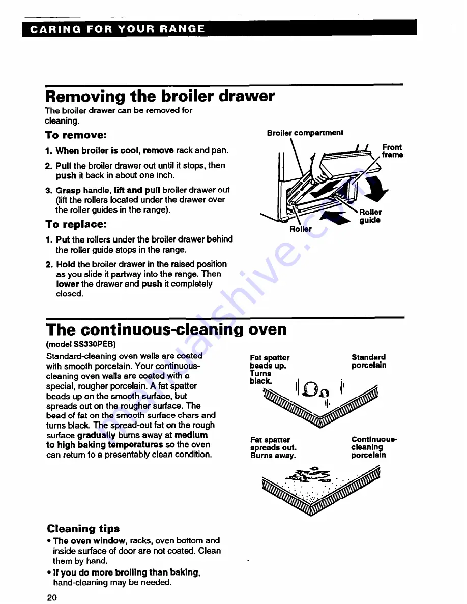 Whirlpool SS310PEB Use And Care Manual Download Page 20