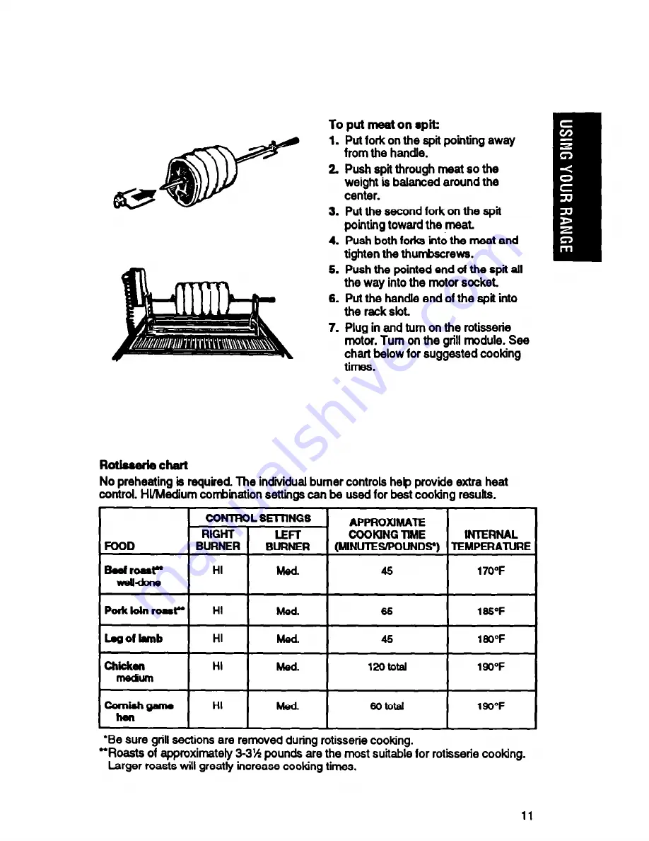 Whirlpool SS373PEX Use And Care Manual Download Page 11