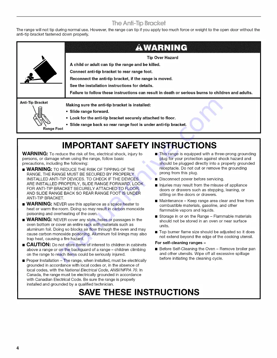 Whirlpool STANDARD CLEANING W10330186A Use & Care Manual Download Page 4