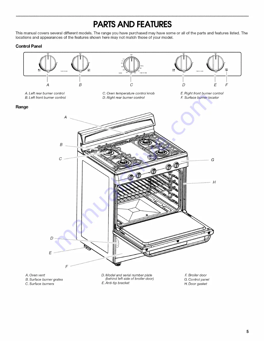 Whirlpool STANDARD CLEANING W10330186A Use & Care Manual Download Page 5