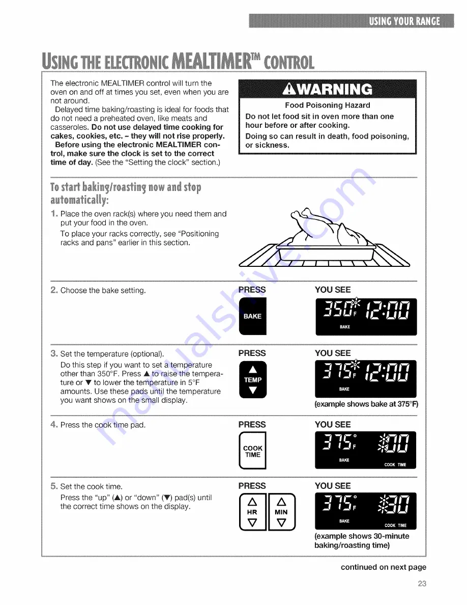 Whirlpool Super Capacity 465 RF395LXE Use & Care Manual Download Page 23