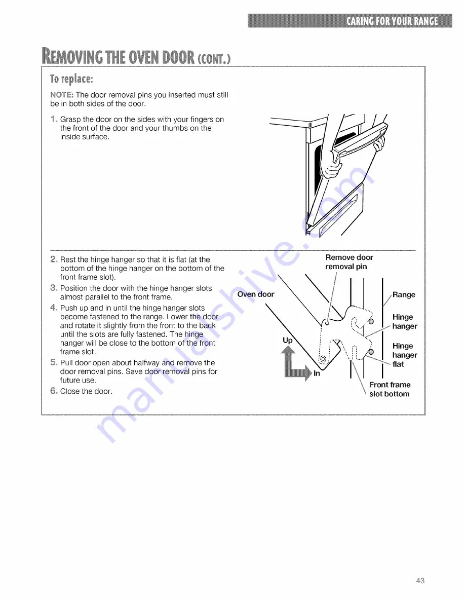 Whirlpool Super Capacity 465 RF395LXE Use & Care Manual Download Page 43