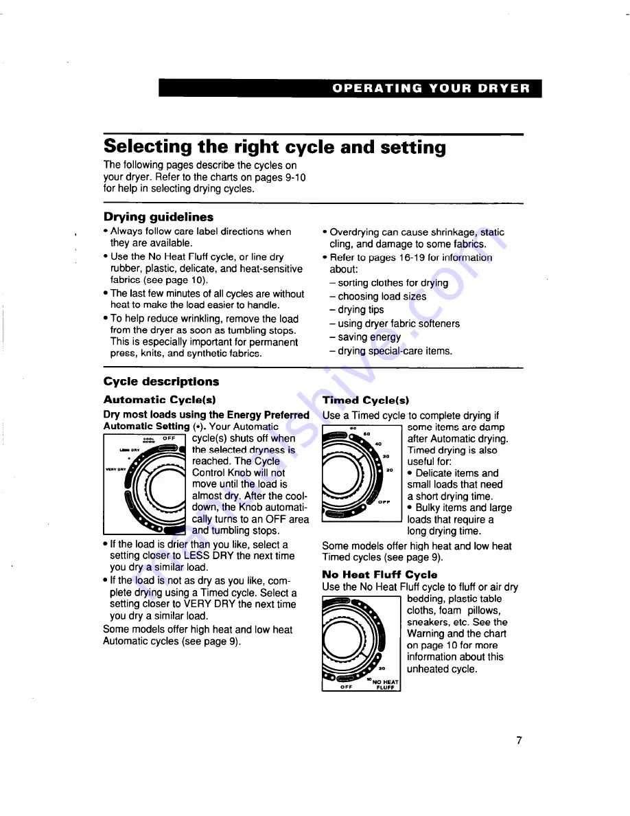 Whirlpool TEDL640DQ0 Use And Care Manual Download Page 7