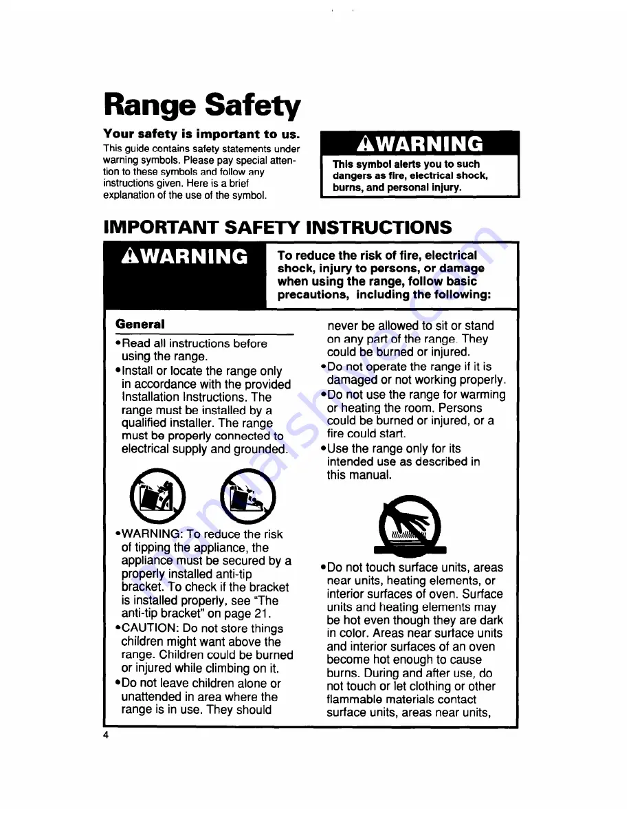 Whirlpool TER50W0D Use And Care Manual Download Page 4