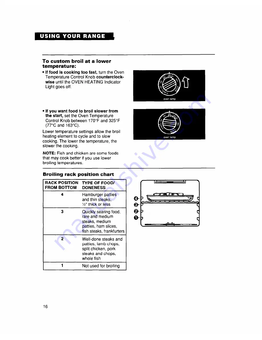 Whirlpool TER50W0D Use And Care Manual Download Page 16