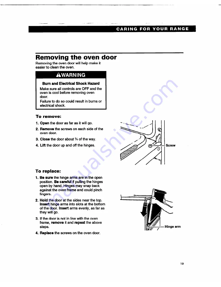 Whirlpool TGR51WO Use And Care Manual Download Page 19