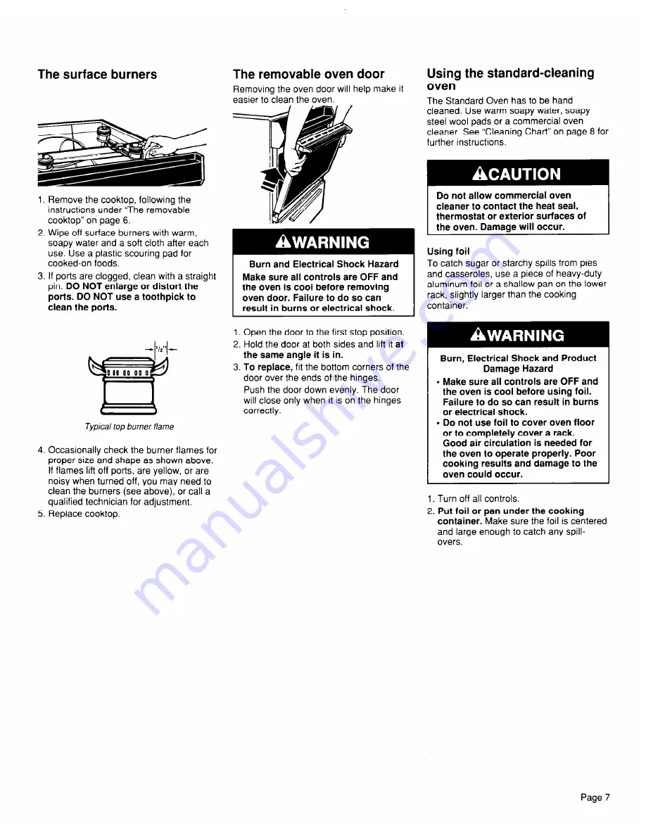 Whirlpool TGR51WOW Use & Care Manual Download Page 7