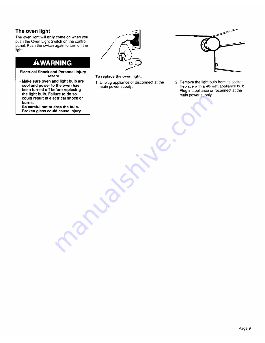 Whirlpool TGR51WOW Use & Care Manual Download Page 9