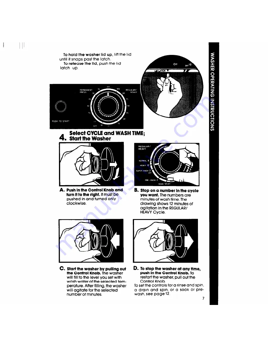 Whirlpool Thin Twin LT4900XS Use & Care Manual Download Page 7