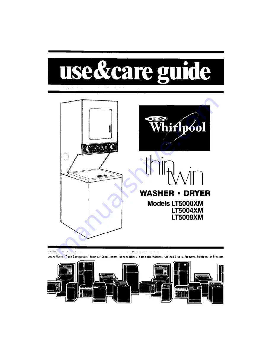 Whirlpool Thin Twin LT5000XM Use & Care Manual Download Page 1