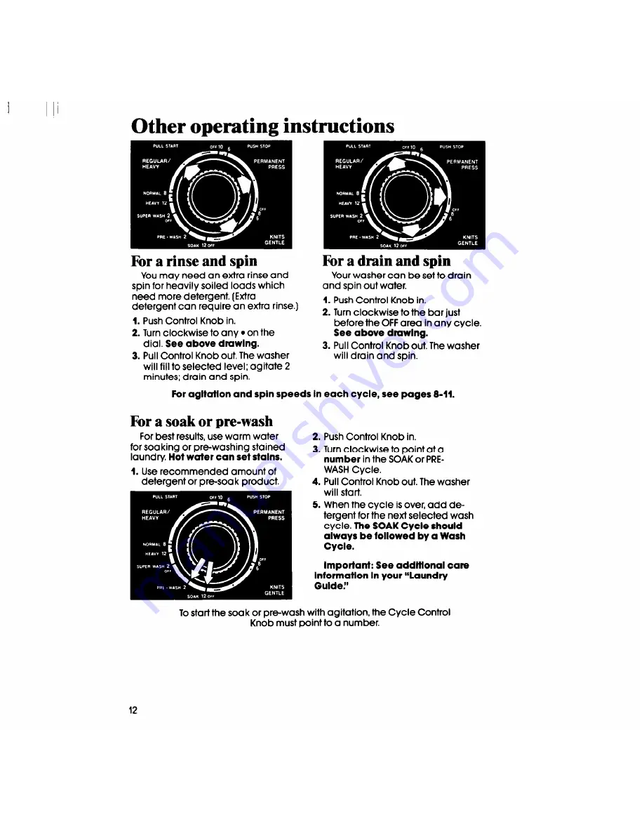 Whirlpool Thin Twin LT5000XS Use & Care Manual Download Page 12