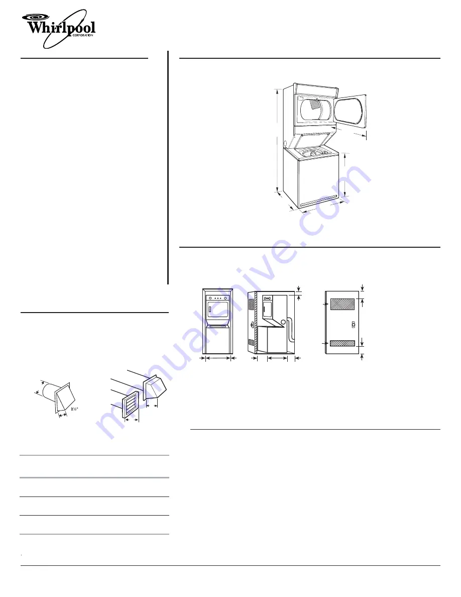 Whirlpool THIN TWIN LTG6234D Installation Information Download Page 1