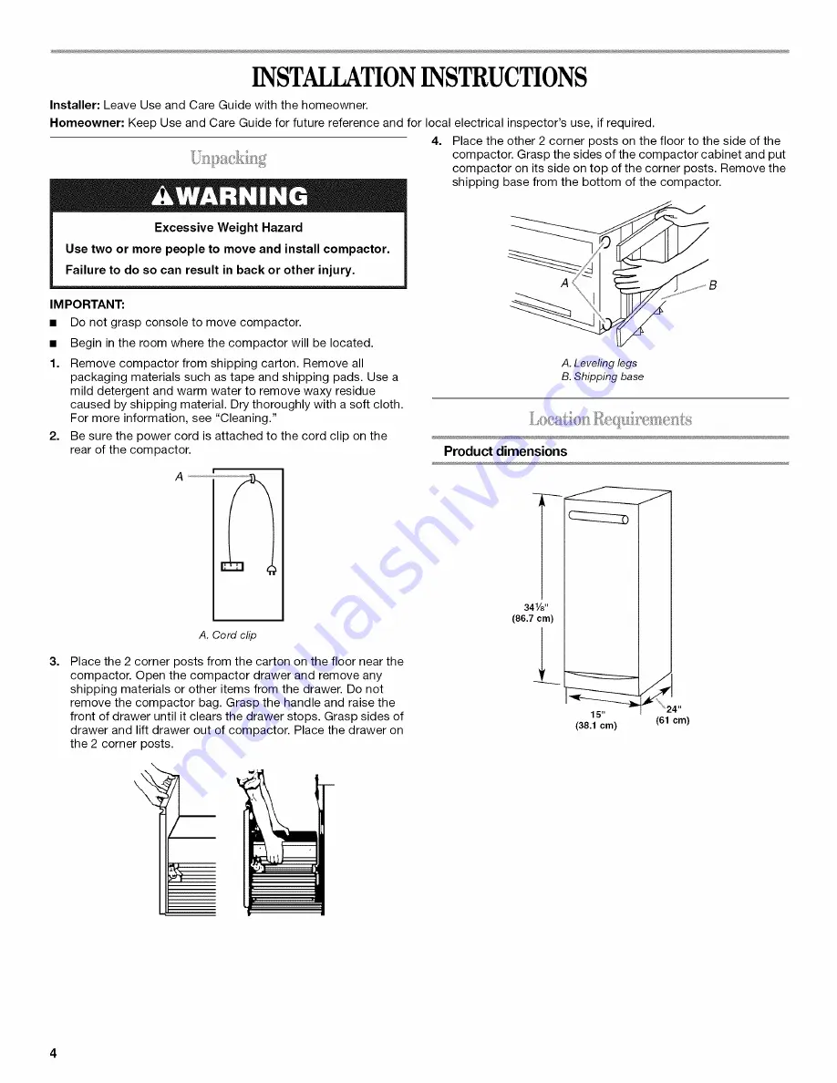 Whirlpool TU950QPXB0 Use & Care Manual Download Page 4