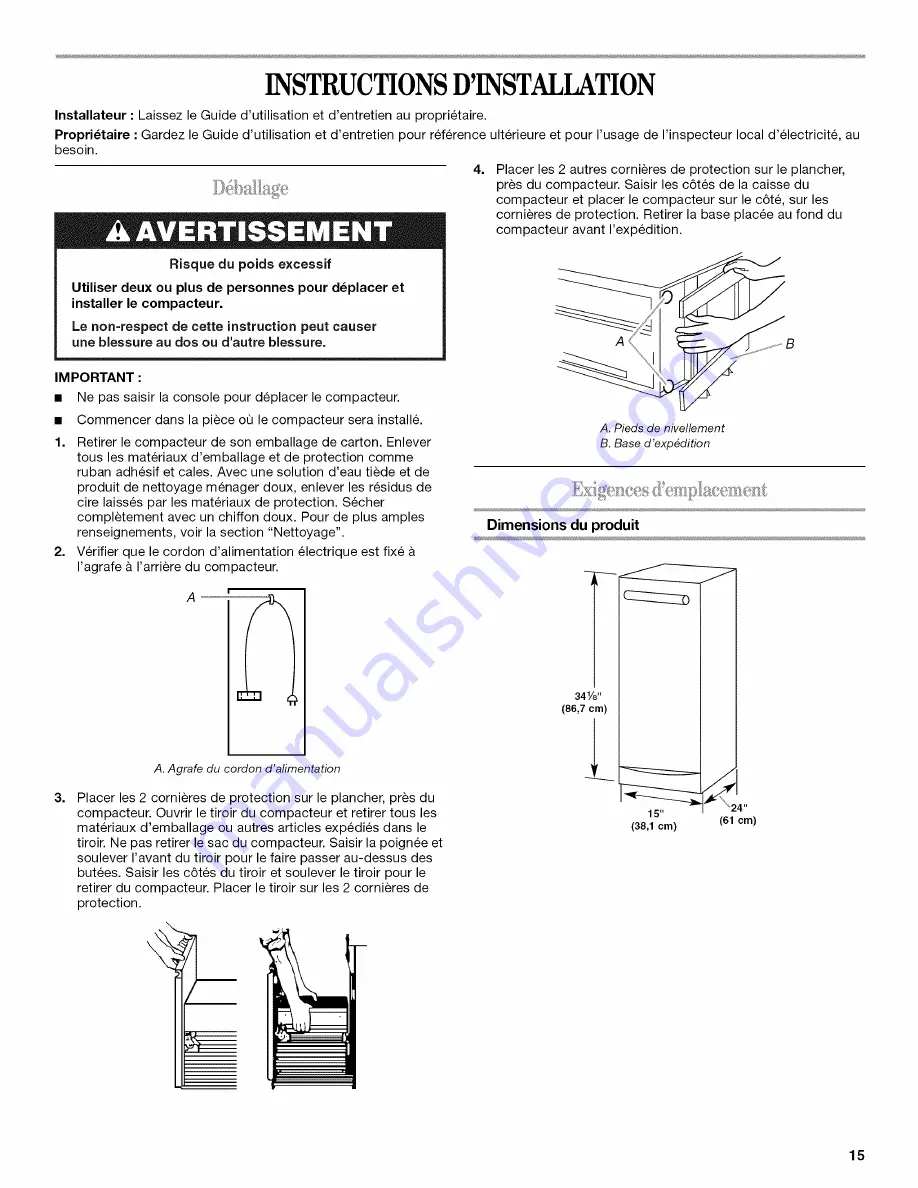 Whirlpool TU950QPXB0 Use & Care Manual Download Page 15