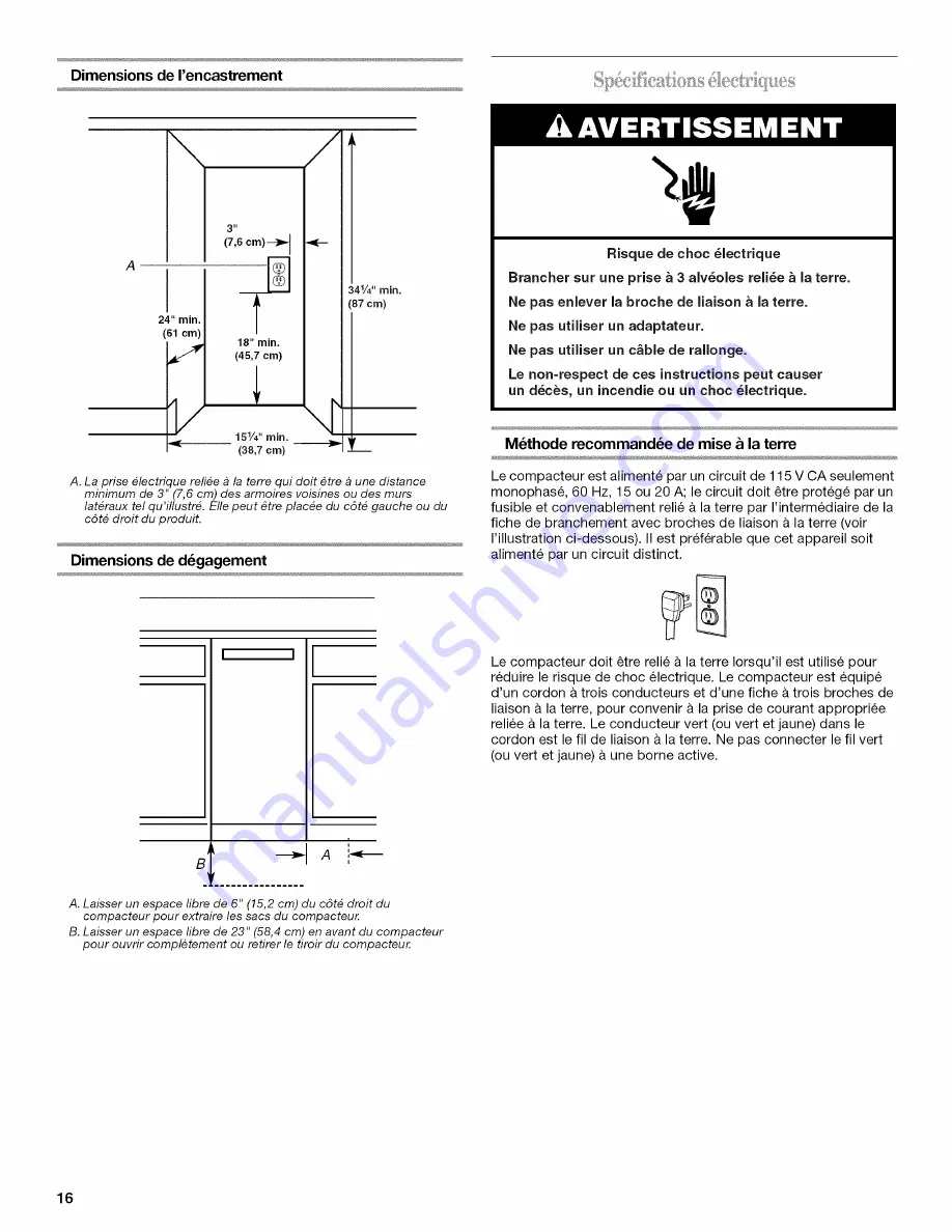 Whirlpool TU950QPXB0 Use & Care Manual Download Page 16