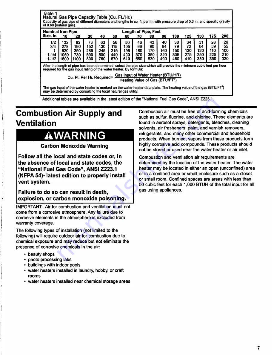 Whirlpool Ultra Low Nox Installation Instructions And Use & Care Manual Download Page 7