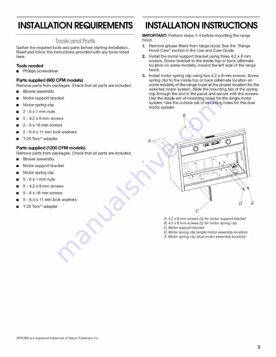 Whirlpool UXB0600DYS Installation Instructions Manual Download Page 3