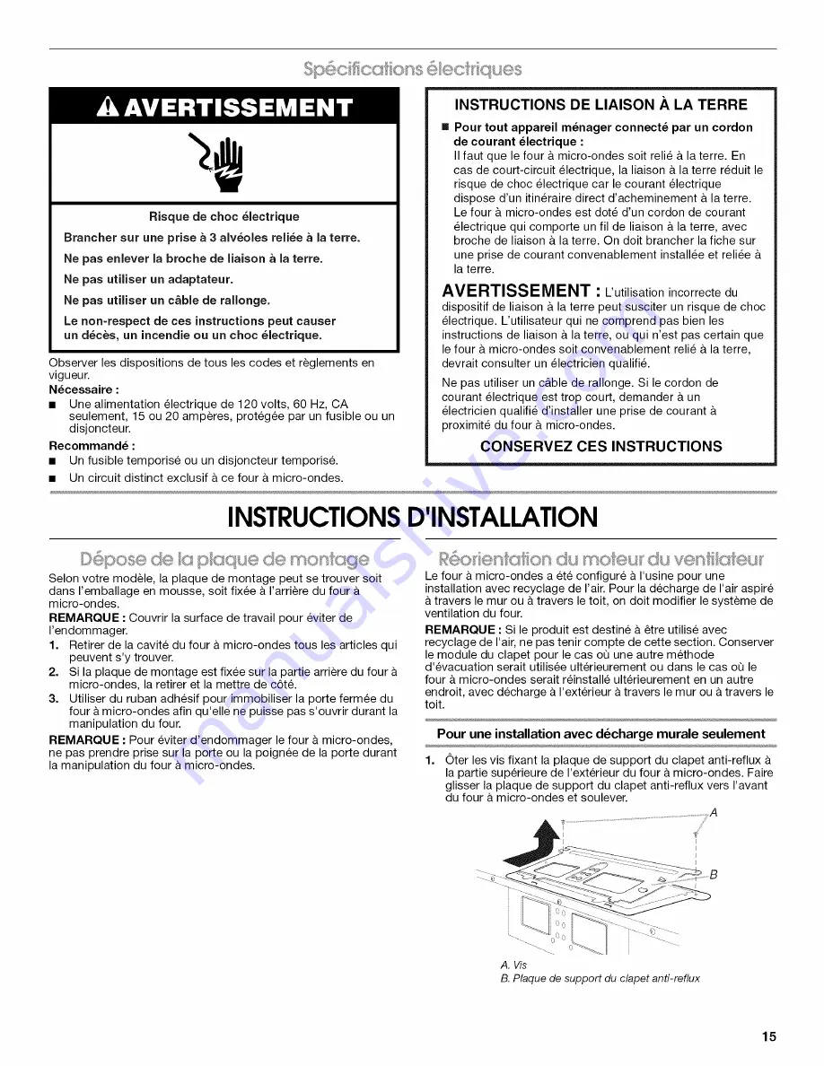 Whirlpool w1023b255a Скачать руководство пользователя страница 15