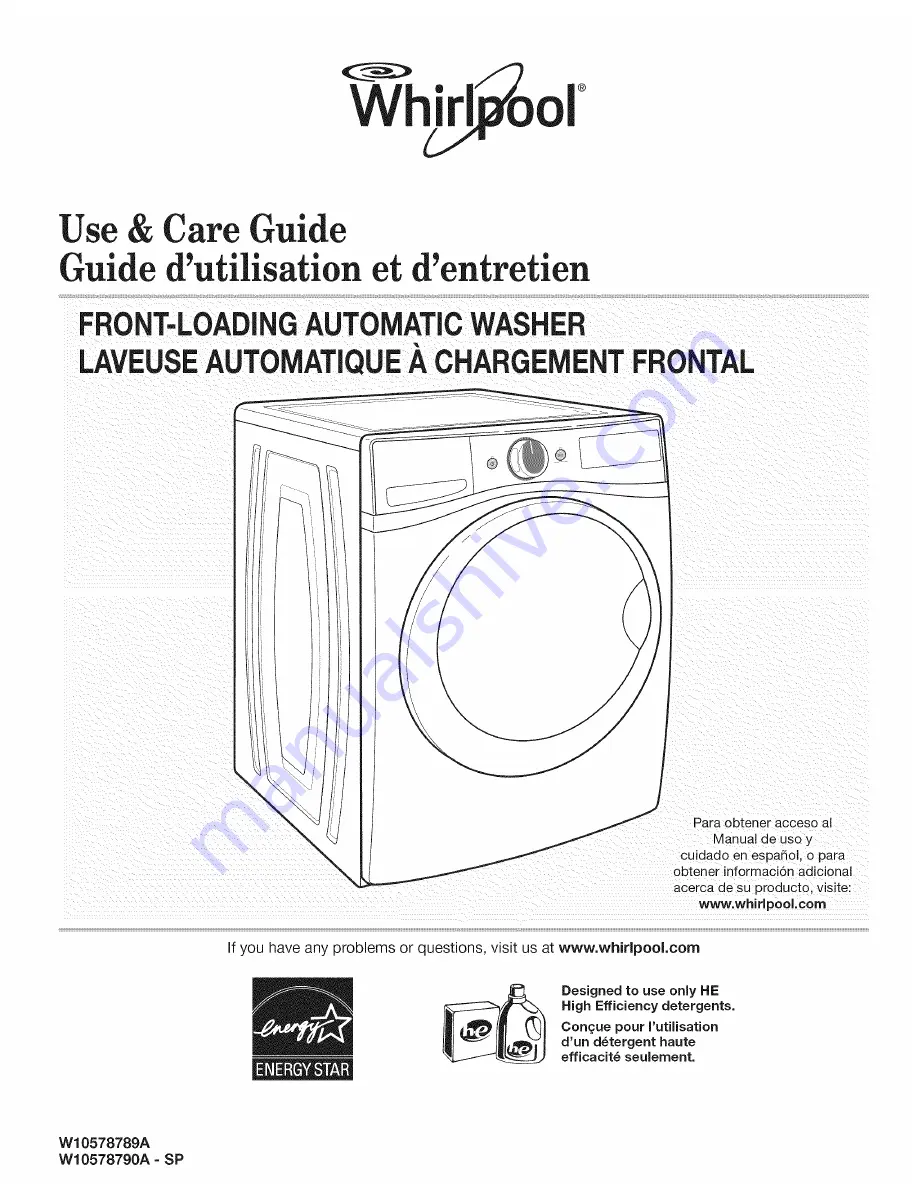 Whirlpool w1058789a Скачать руководство пользователя страница 1