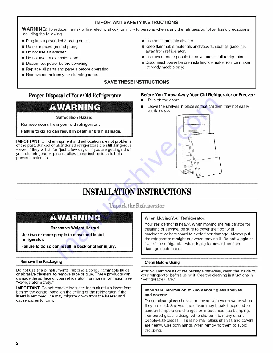 Whirlpool W1RXNGFXD00 User Instructions Download Page 2