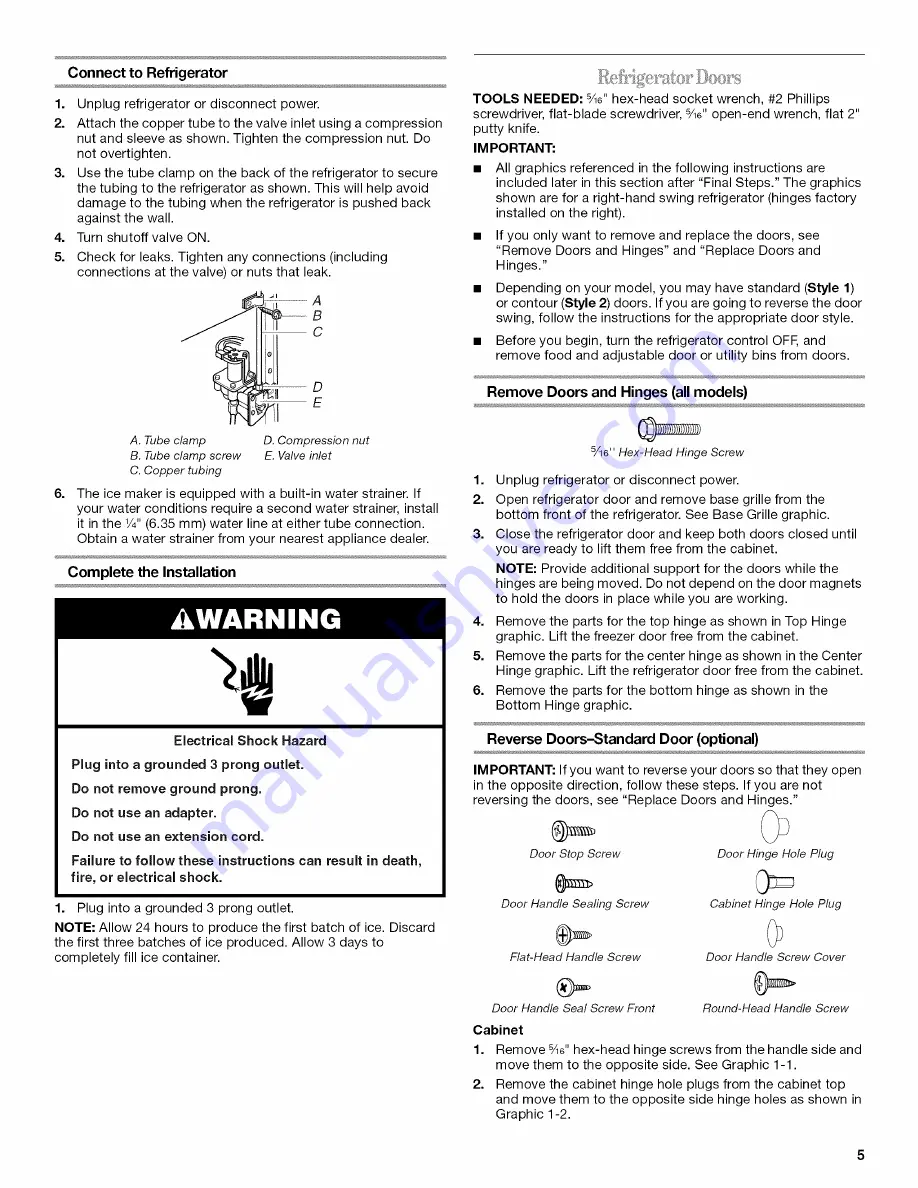 Whirlpool W1TXEMMWQ User Manual Download Page 5