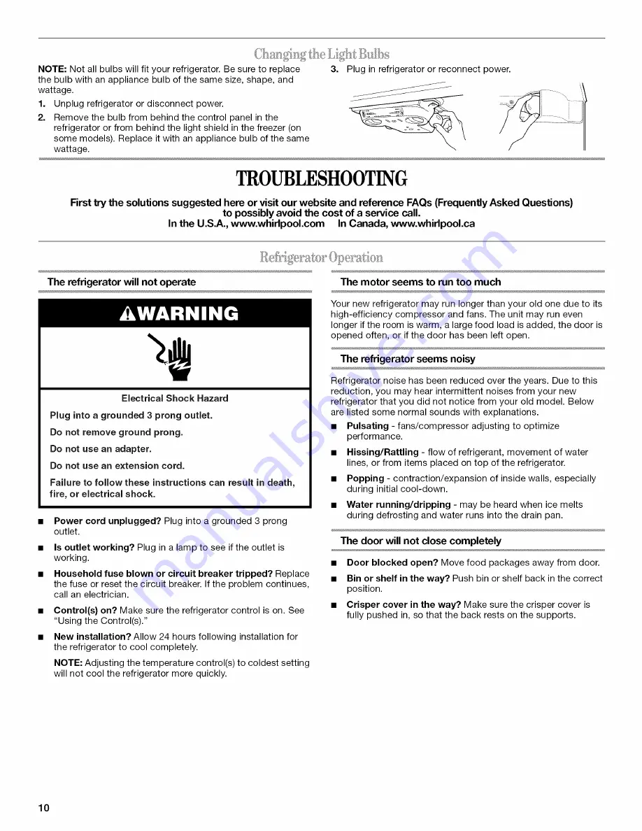 Whirlpool W1TXEMMWQ User Manual Download Page 10