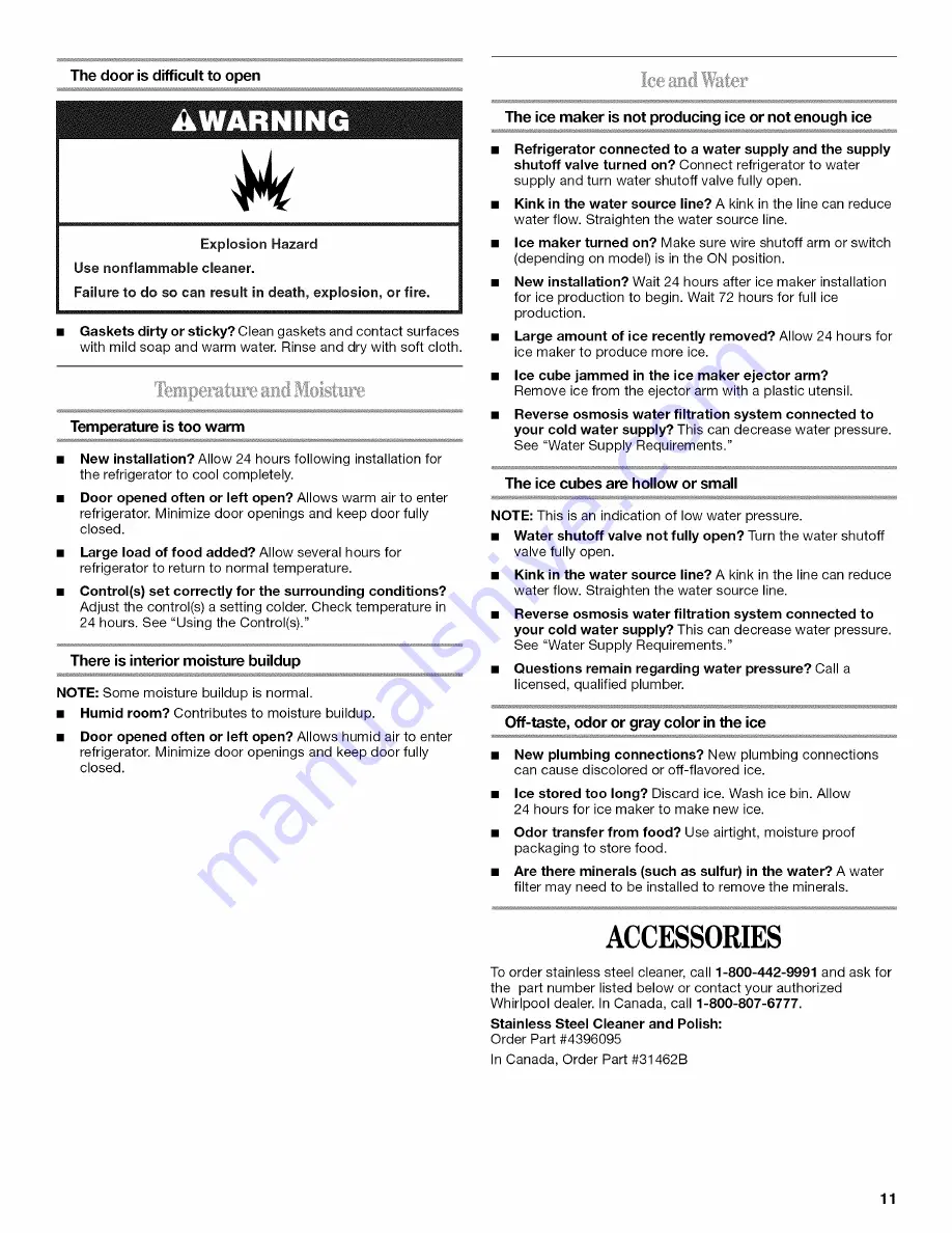 Whirlpool W1TXEMMWQ User Manual Download Page 11