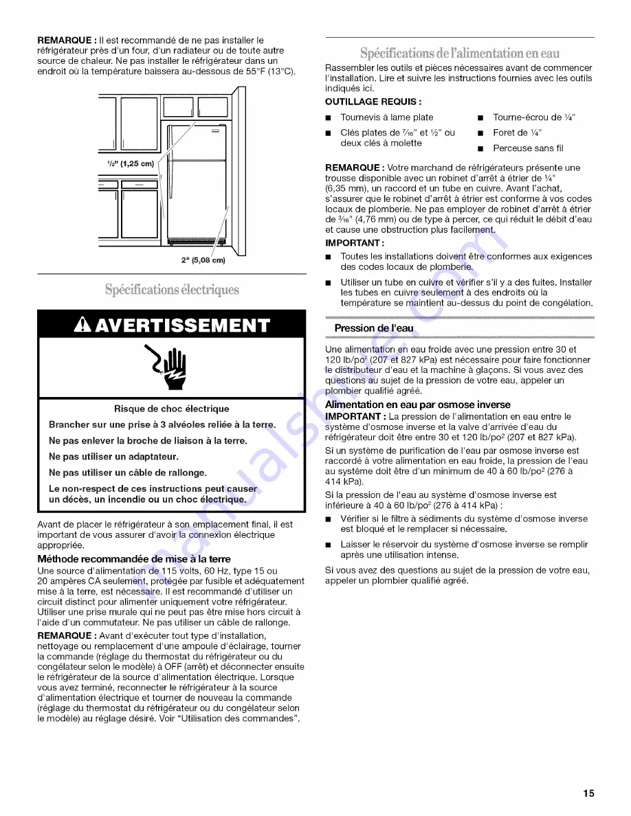 Whirlpool W1TXEMMWQ User Manual Download Page 15