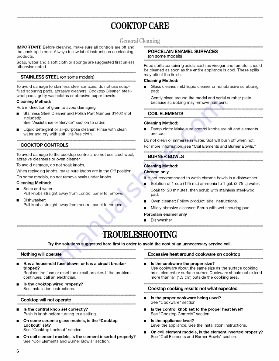 Whirlpool WCC31430AB00 Use & Care Manual Download Page 6