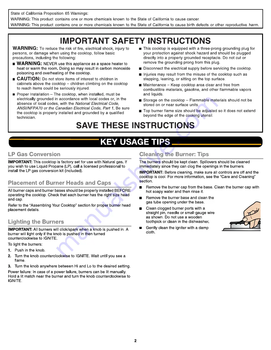 Whirlpool WCG97US0DS User Manual Download Page 2