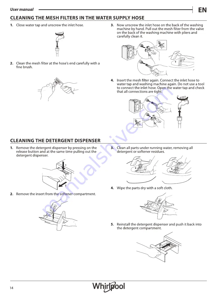 Whirlpool WDC11704RG Series Health & Safety, Use & Care, Installation Manual Download Page 14