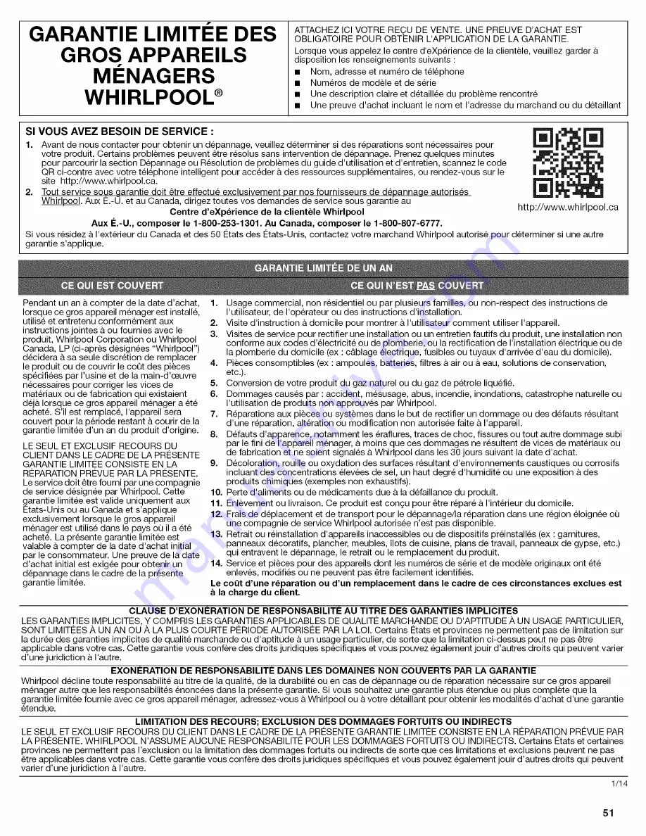 Whirlpool wdf540padw1 User Instructions Download Page 51