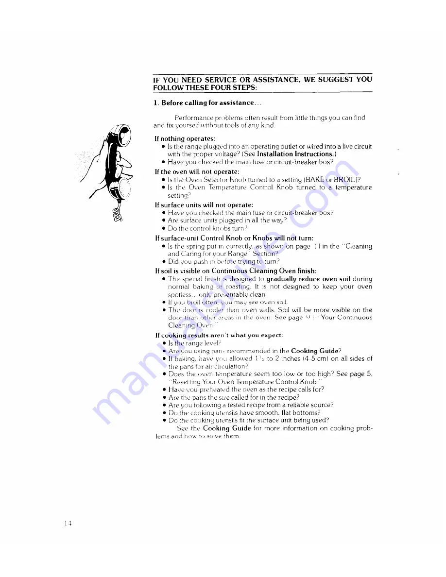 Whirlpool WE-345P Use & Care Manual Download Page 14