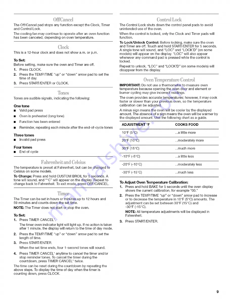 Whirlpool WERE3000PB4 Use & Care Manual Download Page 9