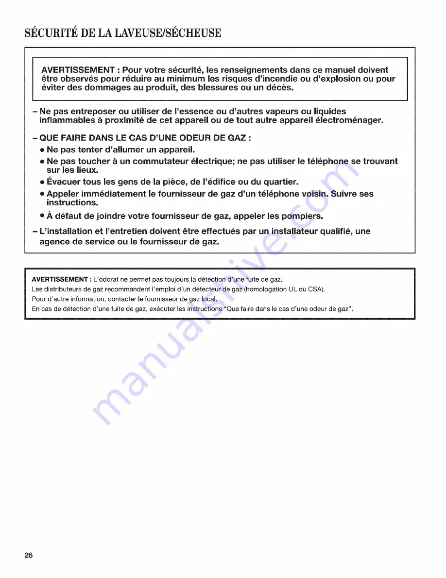 Whirlpool WET3300XQ2 Use And Care Manual Download Page 26