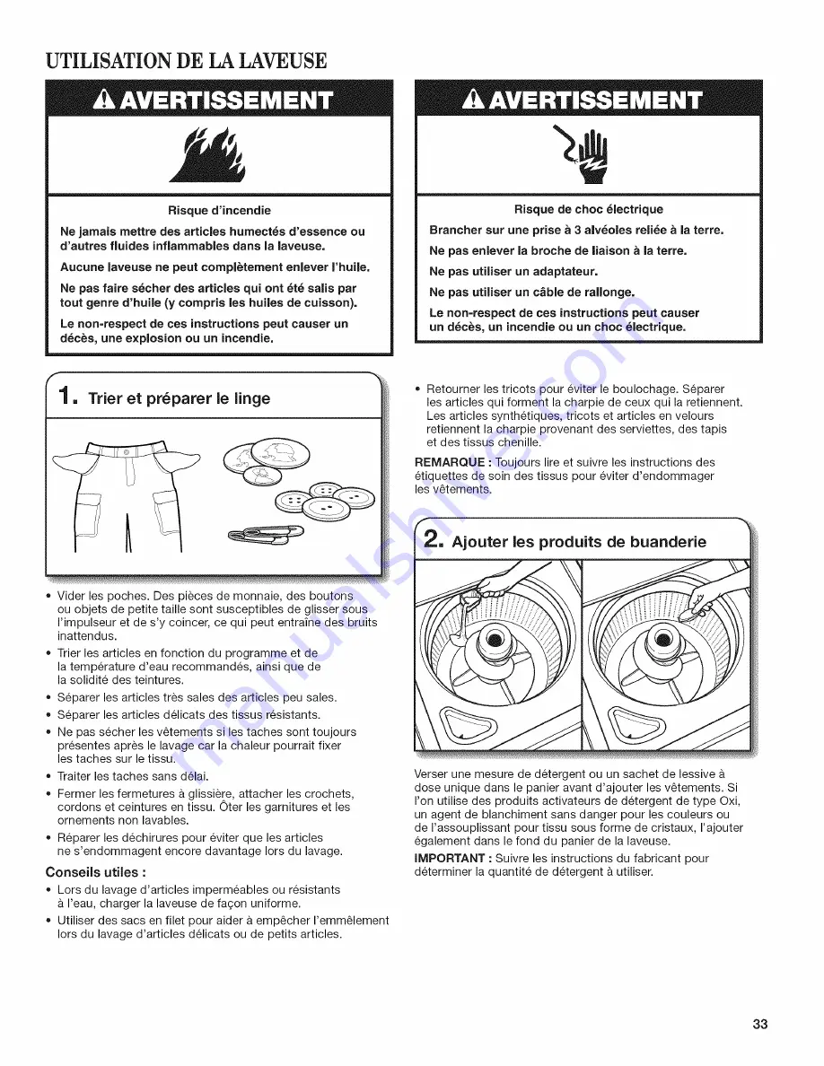 Whirlpool WET3300XQ2 Use And Care Manual Download Page 33