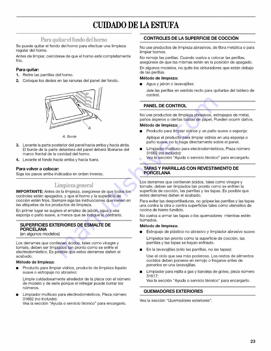 Whirlpool WFG110AVQ0 Скачать руководство пользователя страница 23